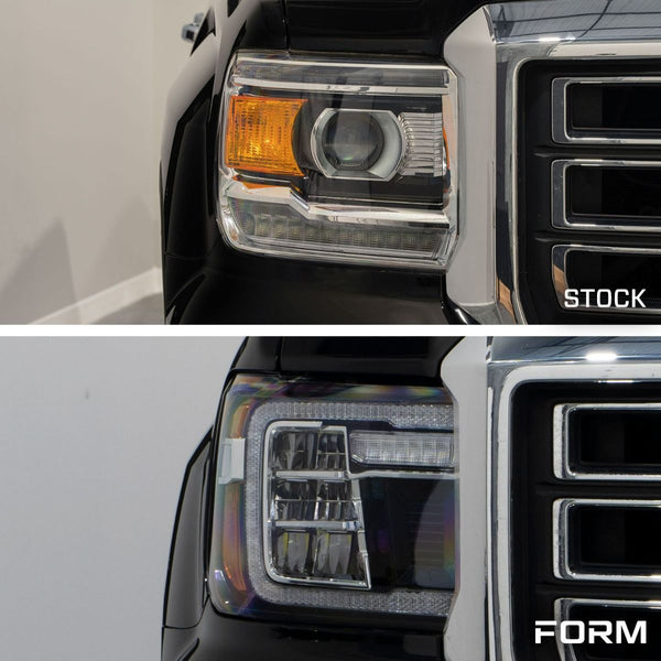 Form Lighting 2014 - 2018 GMC Sierra 1500 / 2015 - 2019 Sierra 2500 / 3500 LED Reflector Headlights (Pair)