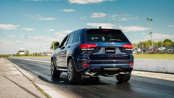 Corsa 2018 - 2021 Jeep Grand Cherokee TrackHawk 6.2L Sport Cat-Back Dual Rear Exit w/4.5in Black Tips