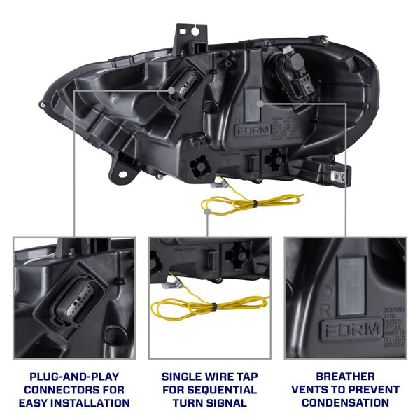 Form Lighting 2018-2023 Ford Mustang LED Headlights (Pair)