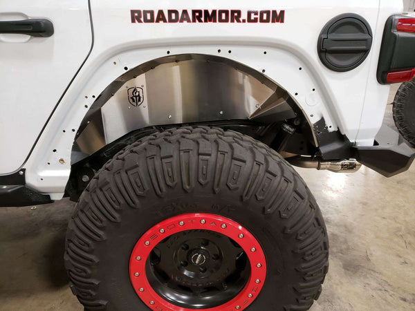 Road Armor 2018 + Jeep Wrangler JL Stealth Rear Fender Liner Body Armor - Raw