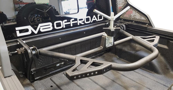 DV8 Offroad 2020+ Jeep Gladiator In-Bed Adjustable Tire Carrier