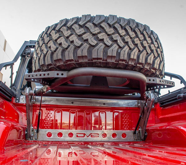 DV8 Offroad 2020+ Jeep Gladiator In-Bed Adjustable Tire Carrier