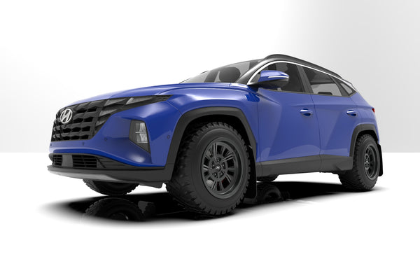 Rally Armor 2022 + Hyundai Tucson Black UR Mud Flap - Metallic Black Logo