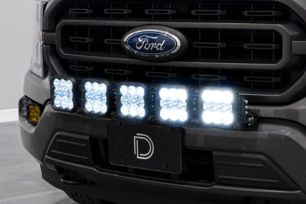Diode Dynamics 2021 - 2023 Ford F-150 SS5 Grille CrossLink Lightbar KitSport - White Combo
