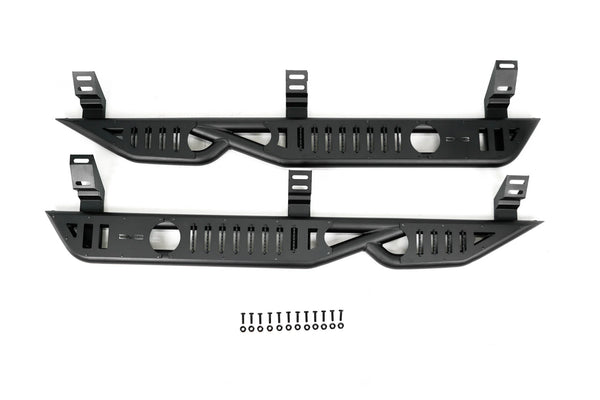 DV8 Offroad 2024 + Toyota Land Cruiser OE Plus Side Steps - Black Steel