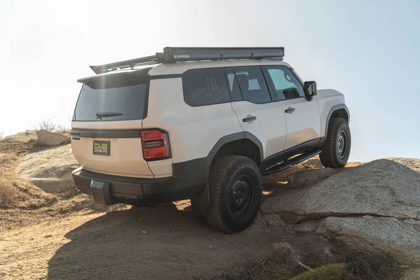 DV8 Offroad 2024 + Toyota Land Cruiser OE Plus Side Steps - Black Steel