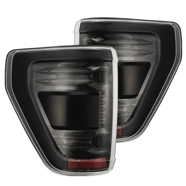AlphaRex 2021 - 2023 Ford F-150 LUXX LED Taillights - Alpha-Black w/ BLIS