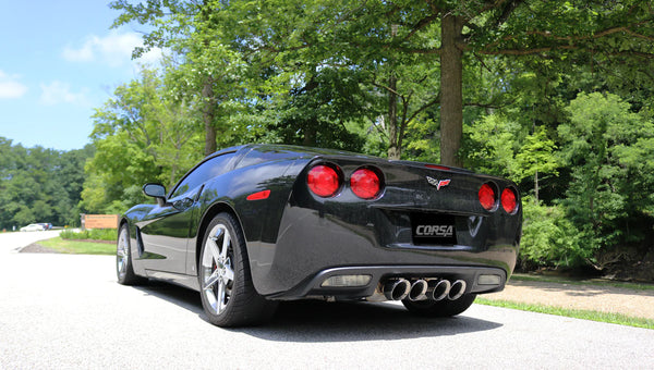 Corsa 2005 - 2008 Chevrolet Corvette (C6) 6.0L/6.2L Polished Sport Axle-Back Exhaust w/4.5in Tips