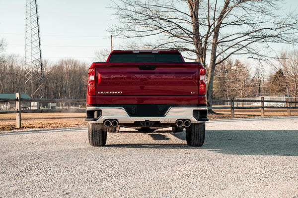 Corsa 2019 + Chevy Silverado / GMC Sierra 1500 CatBack Dual Rear Exit with Twin 4in Black Powder Ct ProSeries Tips