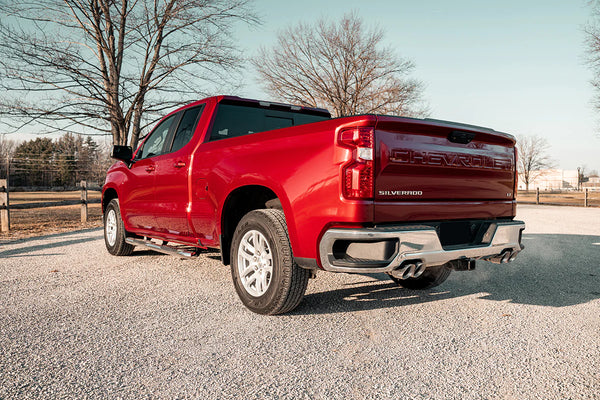 Corsa 2019 + Chevrolet Silverado / GMC Sierra 6.2L 1500 Cat-Back Dual Rear Exit with Twin 4in Polished Pro-Series Tips
