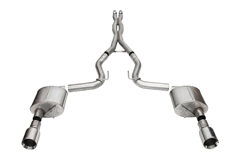 Corsa 2024 + Ford Mustang GT Xtreme CatBack Exhaust Sys 3.0in Dual Rear Exit w/4.5in Straight Cut Tips
