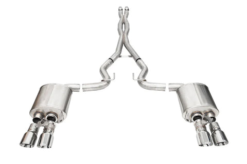 Corsa Xtreme Valved 2024+ Ford Mustang V8 5.0L 3in Cat-Back Exhaust System w/ Twin 4in Polished Pro-Series Tips
