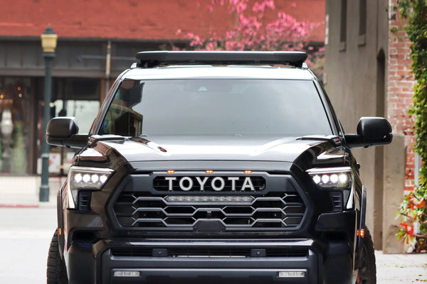 AlphaRex 2022 + Toyota Tundra / Sequoia NOVA-Series Headlights Alpha-Black w/Amber DRL