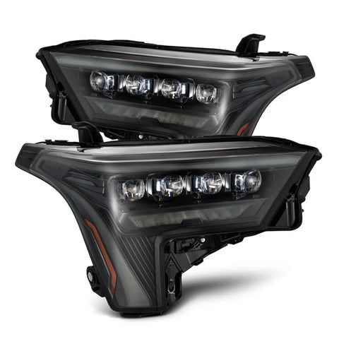 AlphaRex 2022 + Toyota Tundra / Sequoia NOVA-Series Headlights Alpha-Black w/Amber DRL