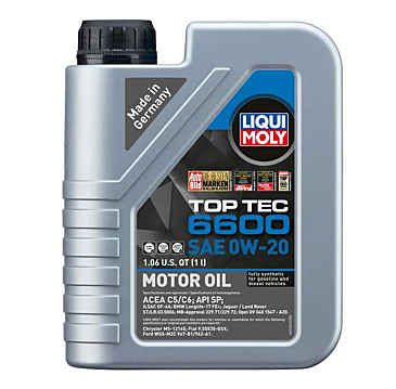 LIQUI MOLY 1L Top Tec 6600 Motor Oil SAE 0W20 ( 6 Pack )