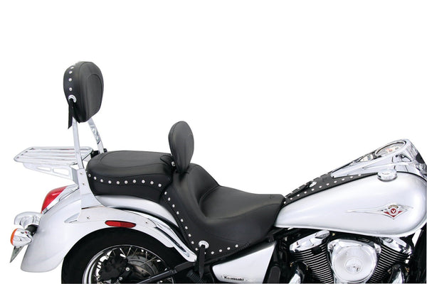Mustang 2006 - 2024 Kawasaki Vulcan 900 Classic, Custom Touring 1PC Seat w/Driver Backrest Studs - Black