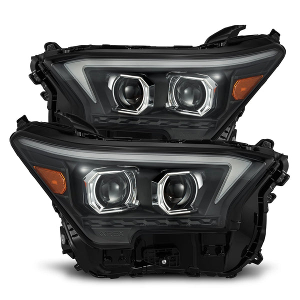 AlphaRex 2024 + Toyota Tacoma / 2025 + 4runner LUXX-Series LED Proj Headlights Black w/Actv Light & Seq. Sig + DRL