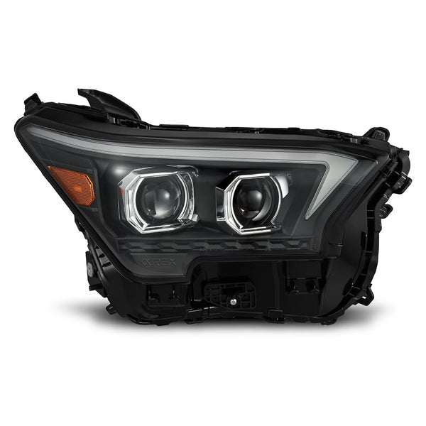 AlphaRex 2024 + Toyota Tacoma / 2025 + 4runner LUXX-Series LED Proj Headlights Black w/Actv Light & Seq. Sig + DRL