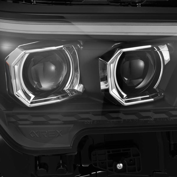 AlphaRex 2024 + Toyota Tacoma / 2025 + 4runner LUXX-Series LED Proj Headlights Black w/Actv Light & Seq. Sig + DRL
