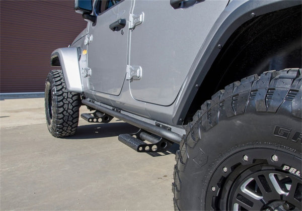 N-Fab RKR Rails 2018 + Jeep Wrangler JL 4 Door Dab Length - Gloss Black - 1.75in