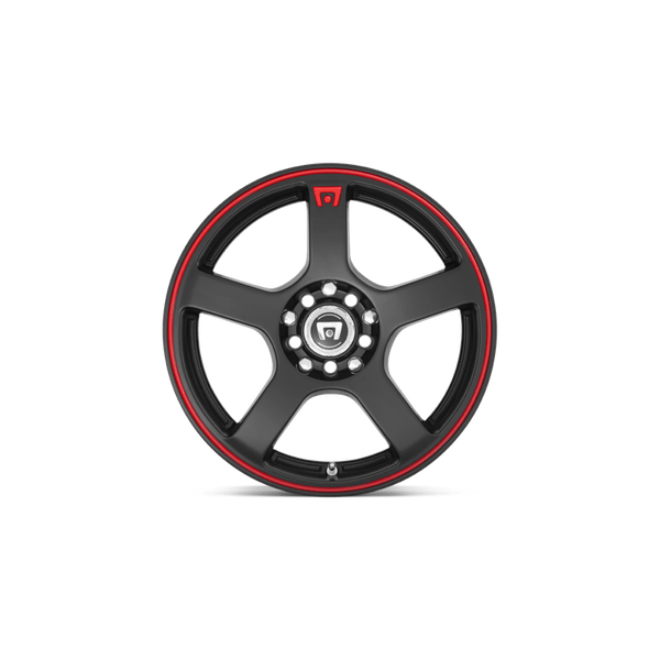 Motegi MR116 FS5 Matte Black W/ Red Stripe 18x8 +45 5x108|5x114.3mm 72.6mm