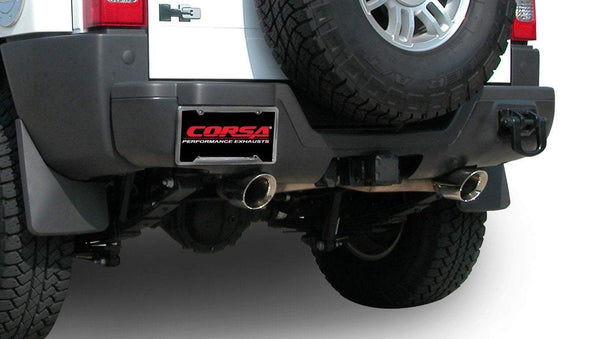 Corsa  2006 - 2008 3.5L Hummer H3 3in Cat-Back Dual Rear w Single 4in Black Pro-Series Tips