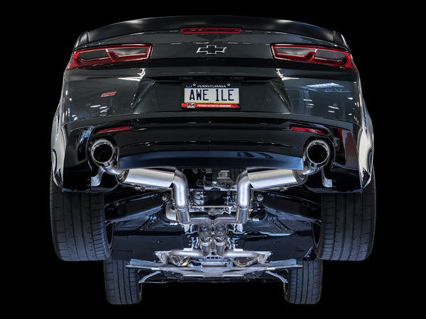 AWE Tuning 2016 - 2024 Chevrolet Camaro SS / LT1 Axle-back Exhaust - Touring Edition (Diamond Black Tips)