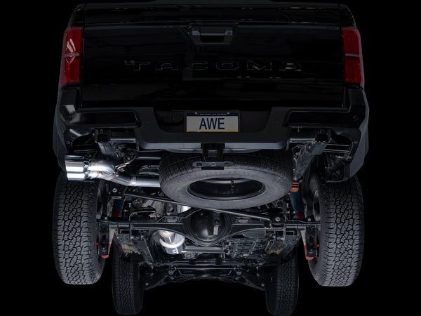 AWE Exhaust for 2024 + 4th Gen Toyota Tacoma Dual Chrome Silver Tips