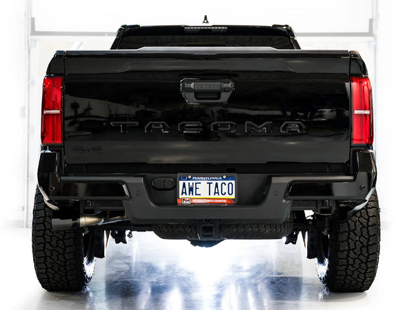 AWE Exhaust for 2024 + 4th Gen Toyota Tacoma Dual Diamond Black Tips