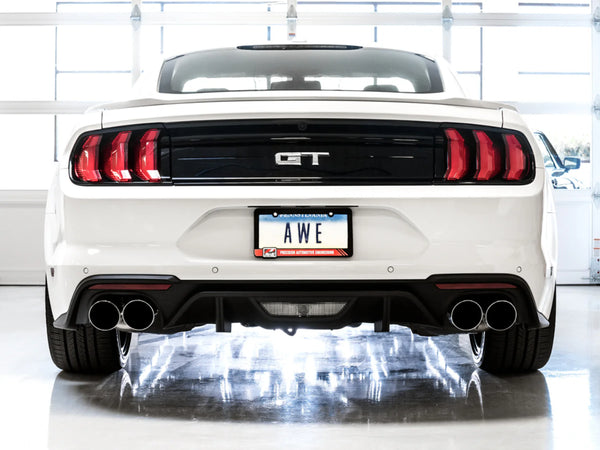 AWE 2018 - 2023 S550 Mustang GT SwitchPath Exhaust - Chrome Silver Tips