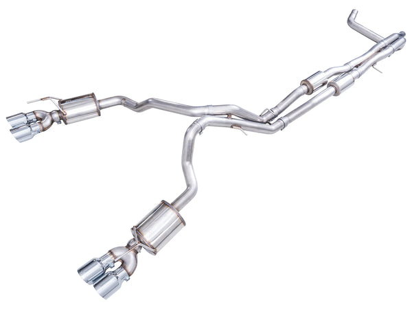 AWE 2021+ Chevy Tahoe/GM Yukon 6.2L 0FG Edition Cat Back Exhaust - Quad Chrome Silver Tips