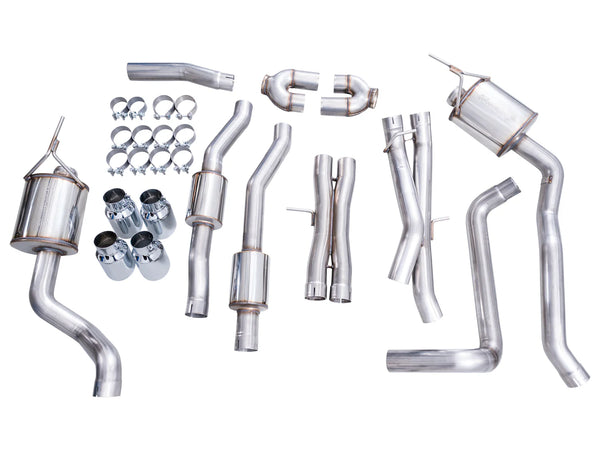 AWE 2021+ Chevy Tahoe/GM Yukon 6.2L 0FG Edition Cat Back Exhaust - Quad Chrome Silver Tips