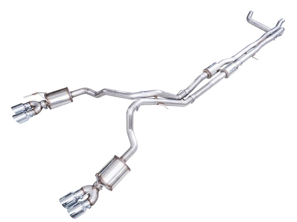 AWE 2021+ Chevy Suburban/GM Yukon XL 6.2L 0FG Edition Cat Back Exhaust - Quad Chrome Silver Tips