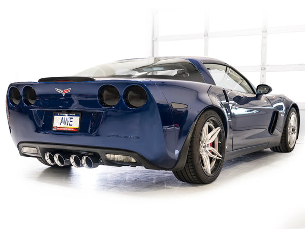 AWE Touring Edition Axleback Exhaust for C6 Chevrolet Corvette Z06/ZR1 - Chrome Silver Tips