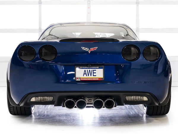AWE Track Edition Axleback Exhaust for C6 Chevrolet Corvette Z06/ZR1 - Chrome Silver Tips