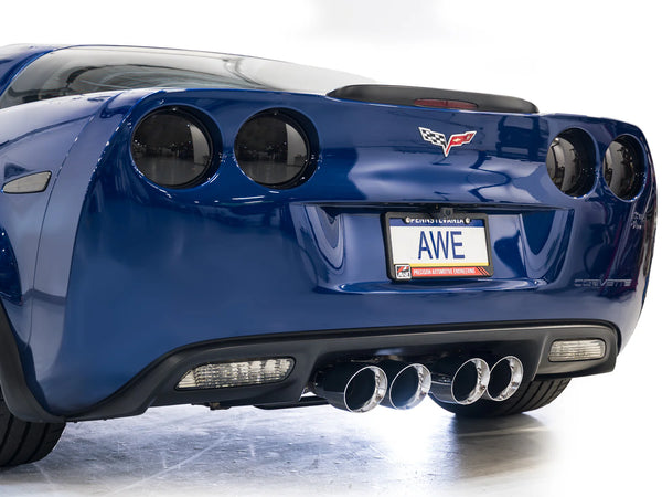 AWE Track Edition Axleback Exhaust for C6 Chevrolet Corvette Z06/ZR1 - Chrome Silver Tips