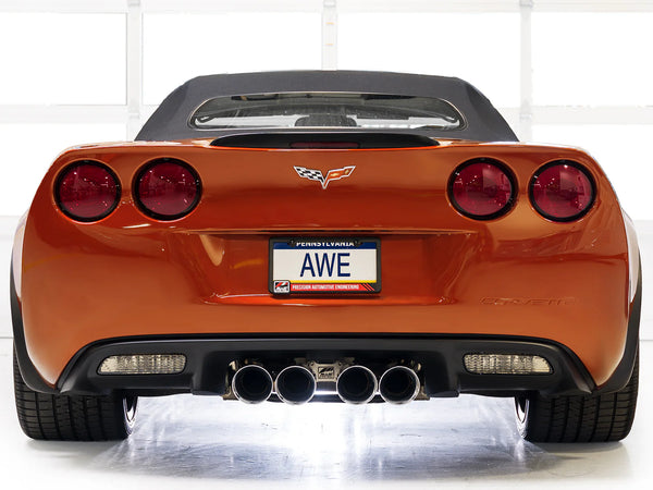 AWE Touring Edition Axleback Exhaust for C6 Chevrolet Corvette 6.0L (2005-2007) and 6.2L (2008) - Chrome Silver Tips