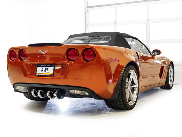 AWE Touring Edition Axleback Exhaust for C6 Chevrolet Corvette 6.0L (2005-2007) and 6.2L (2008) - Chrome Silver Tips
