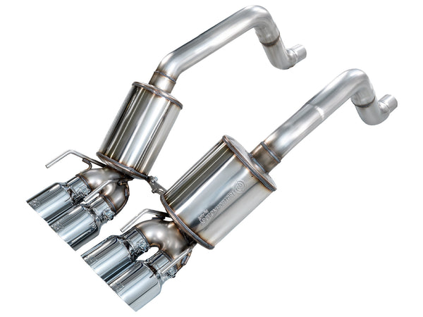 AWE Touring Edition Axleback Exhaust for C6 Chevrolet Corvette 6.0L (2005-2007) and 6.2L (2008) - Chrome Silver Tips