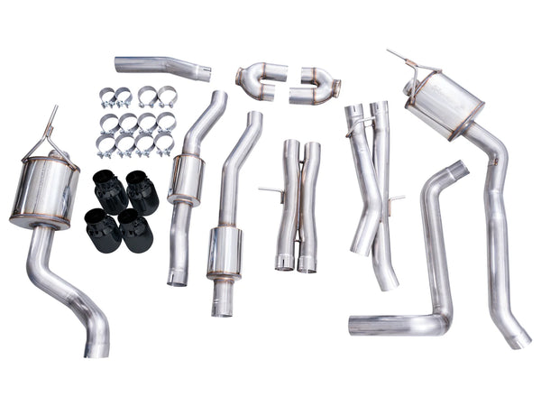 AWE 2021+ Chevy Tahoe/GM Yukon 6.2L 0FG Edition Cat Back Exhaust - Quad Diamond Black Tips
