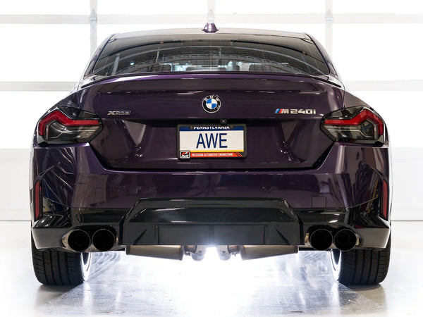 AWE Tuning 2022 - 2026 BMW M240i (G42) Track Edition Exhaust - Diamond Black Tips