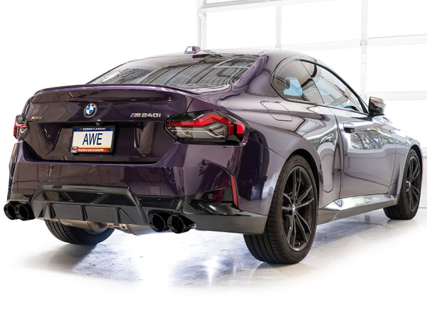 AWE Tuning 2022 - 2026 BMW M240i (G42) Touring Edition Exhaust - Diamond Black Tips