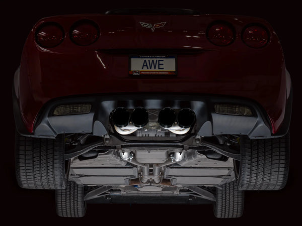 AWE Touring Edition Axleback Exhaust for C6 Chevrolet Corvette 6.0L (2005-2007) and 6.2L (2008) - Chrome Silver Tips