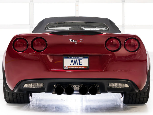 AWE Track Edition Axleback Exhaust for C6 Chevrolet Corvette 6.2L (2009-2013) - Diamond Black Tips
