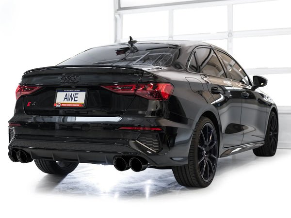 AWE 2022 + Audi 8Y S3 Track Edition Exhaust - Diamond Black Tips