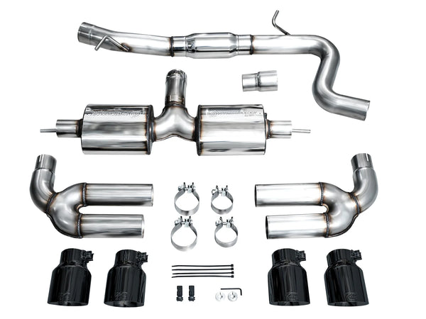 AWE 2022 + Audi 8Y S3 Touring Edition Exhaust - Diamond Black Tips