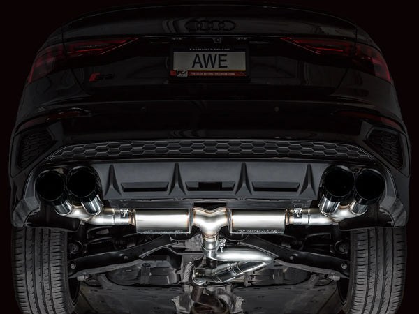 AWE 2022 + Audi 8Y S3 Track Edition Exhaust - Diamond Black Tips