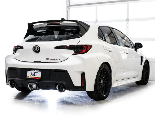 AWE 2023 + Toyota GR Corolla Track Edition Catback Exhaust - Chrome Silver Tips