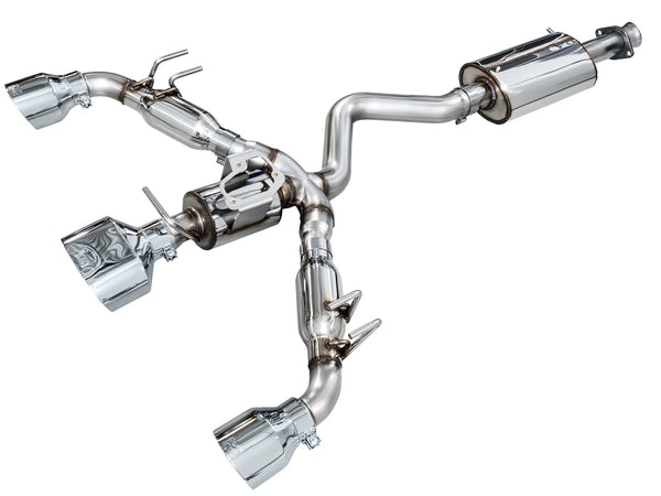 AWE 2023 + Toyota GR Corolla Touring Edition Catback Exhaust - Chrome Silver Tips