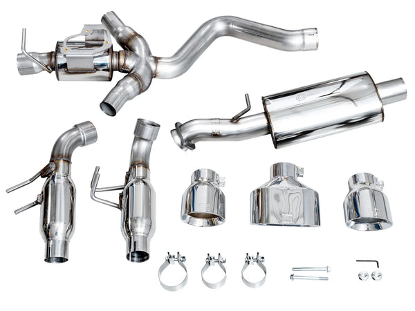AWE 2023 + Toyota GR Corolla Touring Edition Catback Exhaust - Chrome Silver Tips